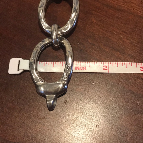 QVC Sterling Chunky Hammered Link Bracelet 7.25” - Picture 10 of 10